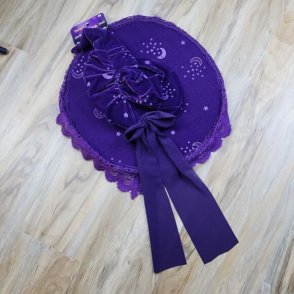 🔸️NWT Purple Velvety Witch Hat - Picture 4 of 10
